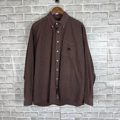 Cinch Western Solid Antique Brown Chest Pocket Button Down Shirt Mens LARGE