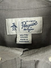 Original Penguin Men’s Gray Engineered Stripe Short Sleeve Button Down Shirt XXL