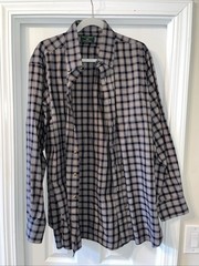 Tom James Men’s Custom Tailored Button Down Dress Shirt Meas. Approx. Large