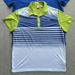 Lot of 3 – Puma Golf Men’s Size 2XL Polo Shirts Blue Volt Green Cobra Cell