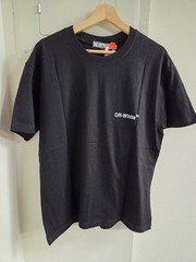 Off Wht Thin Scribble Diagonal Logo Black T-Shirt Cotton Regular Fit Size T33