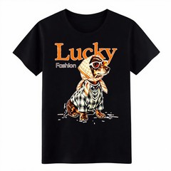 Lucky Fashion Stylish Dachshund With Sunglasses Scarf Pet Graphic Unisex T Shirt