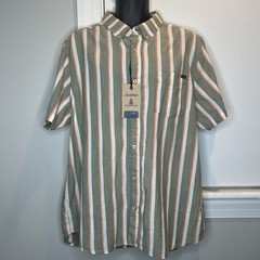 Chubbies Friday Button Front Shirt The Sahara Breeze Gray Striped XL NWT