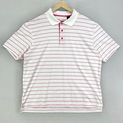 Full Turn Golf Polo Mens XL Pink Striped Bamboo Stretch Performance Tech