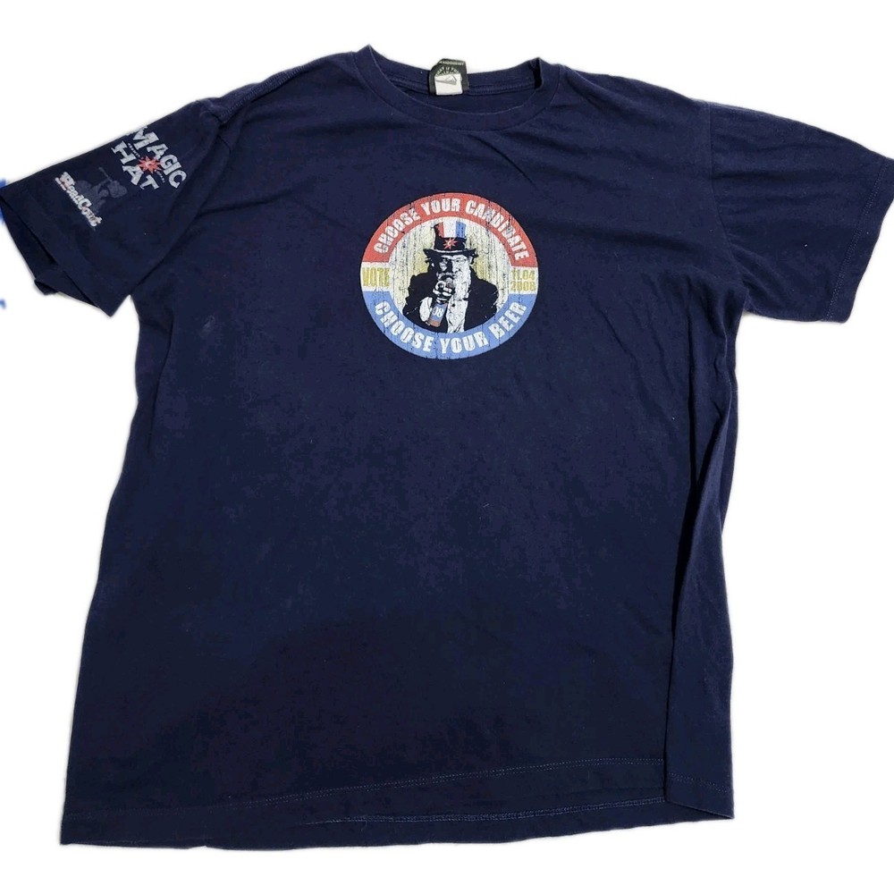 Magic Hat Head Count Vote Choose Your Candidate Beer T-Shirt Size XL 2008