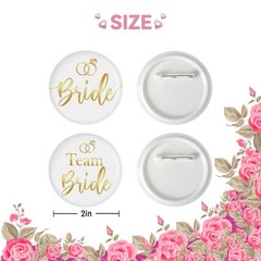 10 PCS Team Bride Button Pins, Bride Squad Badge, Bachelorette Wedding Party