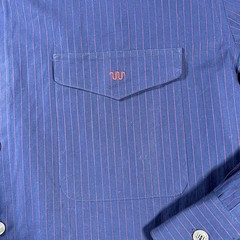 King Ranch Blue Striped Collared Long Sleeve Button Up Western Cowboy Shirt XL