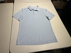 Lululemon Polo Shirt Men’s Small Blue Poly Nylon Evolution Golf Gym Casual Work