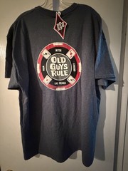 Old Guys Rule T-Shirt Adult Size XXL, Vegas Poker Theme