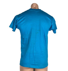VTG 90s Royal First Class Solid OCEAN BLUE T-Shirt M USA MADE BLANK EUC