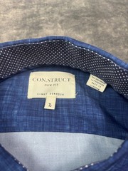 CON.STRUCT Shirt Mens Large Blue Solid Short Sleeve Button Up Stretch Casual