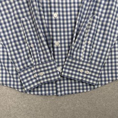 Mizzen+Main Shirt Mens XXL Blue Gingham Leeward Dress Trim No Tuck Stretch Work