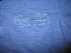 CALVIN KLEIN POLO SHIRT Solid Navy Blue Retro Classic Slit Pocket Men’s MD/LRG