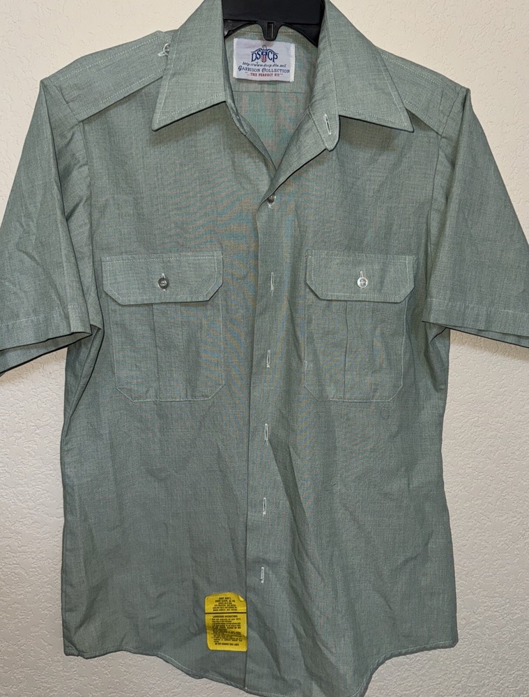 GREEN DSCP GARRISON COLLECTION SIZE 15 COTTON/POLY 65/35 MADE IN USA