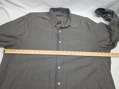 Mark Shale 17.5 Mens Shirt 35 Office Casual Long Sleeve Gray