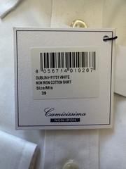 Camicissima White button down shirt 39 / 15.5 slim fit Model Dublin Cotton New
