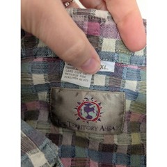 Vintage Territory Ahead Button Down Shirt XL Men’s 3D Textured Knit Abstract