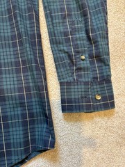 Arrow Men’s Medium Button Down Shirt Blue/Green Plaid Dress Or Casual