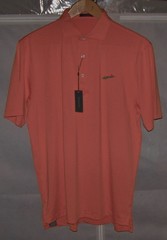 NEW TURTLESON Polyester & Spandex Golf Polo Shirt FISHERS ISLAND CLUB M Orange