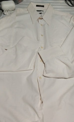 Van Heusen White 100% Polyester Microfiber Dress Shirt 17.5 34/35 Regular