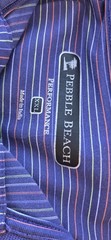 Pebble Beach Performance Men’s Striped Polo Shirt Blue Short Sleeve XXL