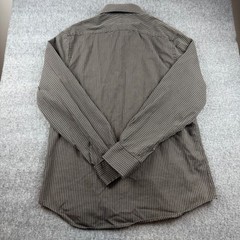 Express Design Studio Button Down Mens M Brown Pinstripe 80s Two-Ply Cotton