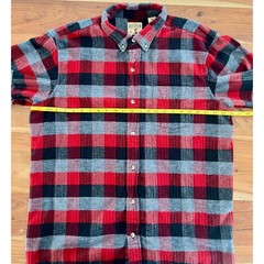 RedHead Brand Co Mens XL Flannel Shirt Red Grey Black Plaid Button Down Cotton