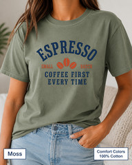 Espresso Coffee Shirt, Small Batch Comfort Colors Tee, Coffee Lover Gift