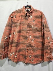 Columbia River Lodge Button Down Shirt XL Duck Print Outdoors Campcore