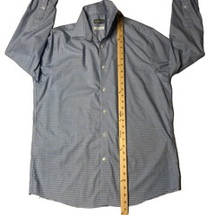 Michael Kors Blue Button Down Regular Fit Airsoft Stretch Size 16 32/33 Non Iron