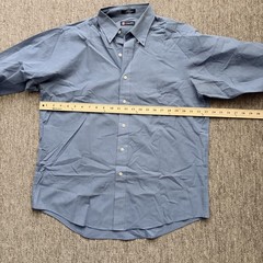 EUC CHAPS Regular Men Button Down T-Shirt 16½ Neck 34/35 Sleeve Blue Long Sleeve