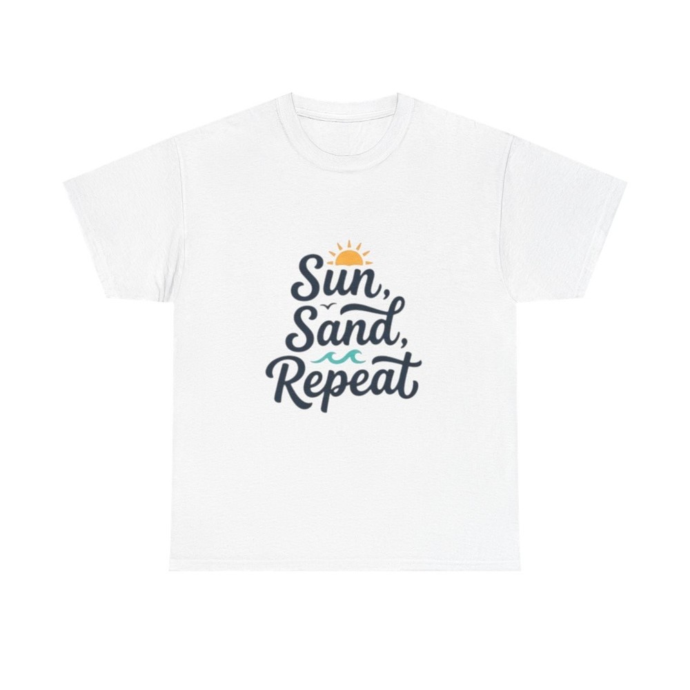 Sun Sand Repeat Tee | Beach Script Shirt, Summer Vacation Top