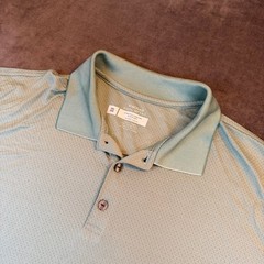 Haggar Cool 18 Pro Polo Shirt Mens XXL 2XL Sage Green Quick Dry Stretch