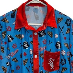 Chicago White Sox Destroyer Rocks Button Up Shirt Men’s XL Blue Pizza Baseball