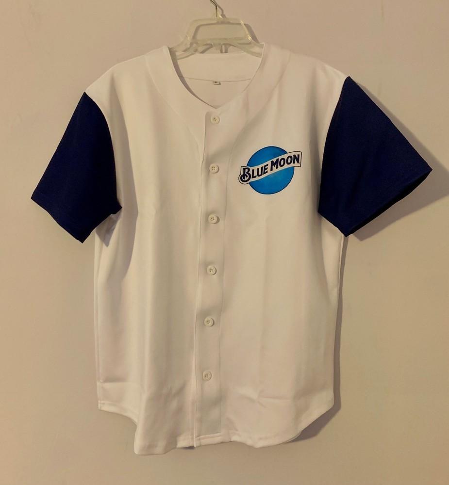 Blue Moon Beer Polyester Baseball Jersey Size XL – 29″ Long / 22.5″ Chest