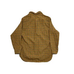 Pendleton Men’s Wool Tweed Plaid Button-Up Shirt Long Sleeve Brown/Blue XL