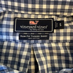 Vineyard Vines Size Small Button Down Dress Shirt Blue/white Checkerboard