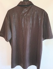 Vassari Los Angeles Mens 2XL Short Sleeve 1/4 Snap Front Shirt Brown