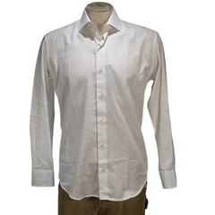 Bertigo White Chevron Jacquard Button Down Shirt Tropical Cuff Sz XXL NWT $159