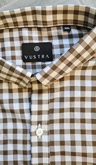 VUSTRA 100% Organic Cotton Haystack Check Plaid Gingham Button Down Shirt XXL