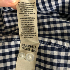 Goodthreads Men’s Standard Long Sleeve Plaid Poplin Blue Check Shirt Size Large