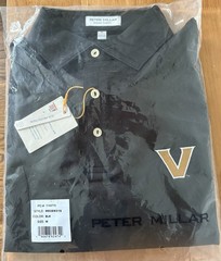 NWT Peter Millar Vanderbilt Performance Polo Black Medium $140 Retail