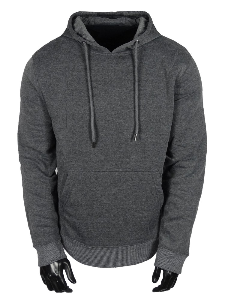 Hoodie Pullover Dark Gray Jacket Fleece Pull-Over Kangaroo Pocket SLIM FIT Hoody