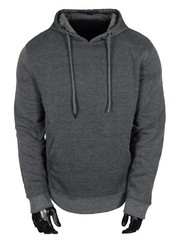Hoodie Pullover Dark Gray Jacket Fleece Pull-Over Kangaroo Pocket SLIM FIT Hoody