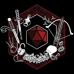 RPG Class Crest Rogue – Tabletop Games d20 Premium Cotton T Shirt – Black