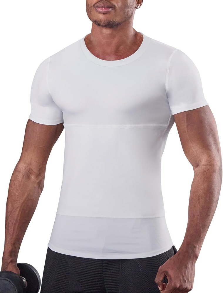 Mens Compression Shaping Undershirt Tummy Control Slimming Body Shaper Tank Top