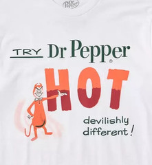 Dr. Pepper Men’s Try Dr. Pepper Hot Devilishly Different White Shirt New XS-2XL