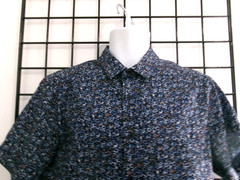MAGASCHONI MAN 🔥 SIZE MEDIUM==DARK BLUE & WHITE FLORAL / SHORT SLEEVE / SHIRT