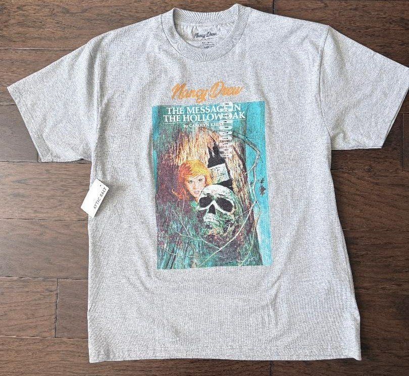 Nancy Drew Cotton Tee Shirt, The Message in the Hollow Oak LG by Attic Salt