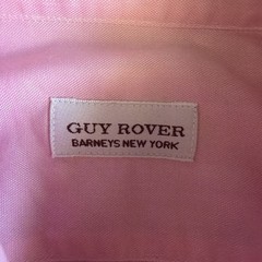 Guy Rover Dress Shirt Mens 15 /38 Pink Long Sleeve 100% Cotton Italy Barneys